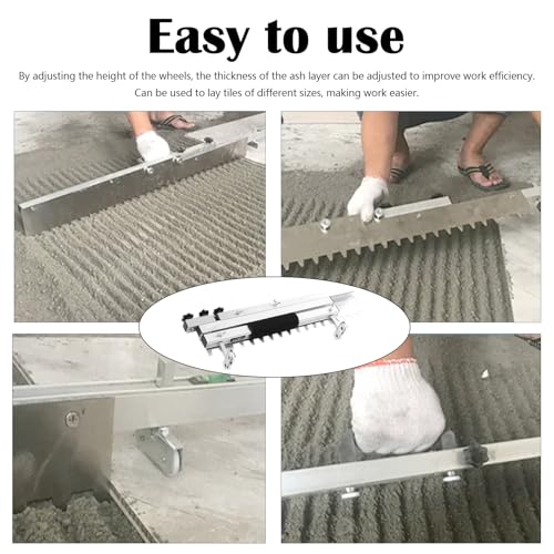 Fliesen Richtmaschine, Fliesen Flachschleif Werkzeug Nivellierung Fliesen Pflaster Werkzeug Zusammenklappbar 400-800mm Edelstahl mit 4 Beweglichem Rad Fluoreszenzniveau Fliesen Flachschleifwerkzeu