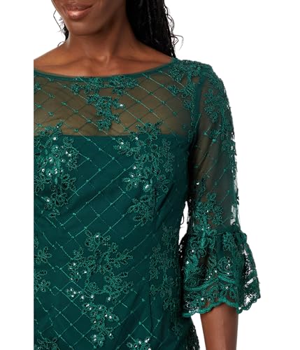 Adrianna Papell Embroideered Bell Sleeve Sheath Dress3