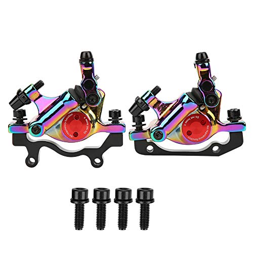 Zoeyilan HB100 Bike Road Line Tirando Pinzas de Freno de Disco Hidráulico Delantero Trasero, Frenos de Disco Hidráulicos de Montaña de Aleación de Aluminio con Adaptador de Pinza Universal (Vistosa)