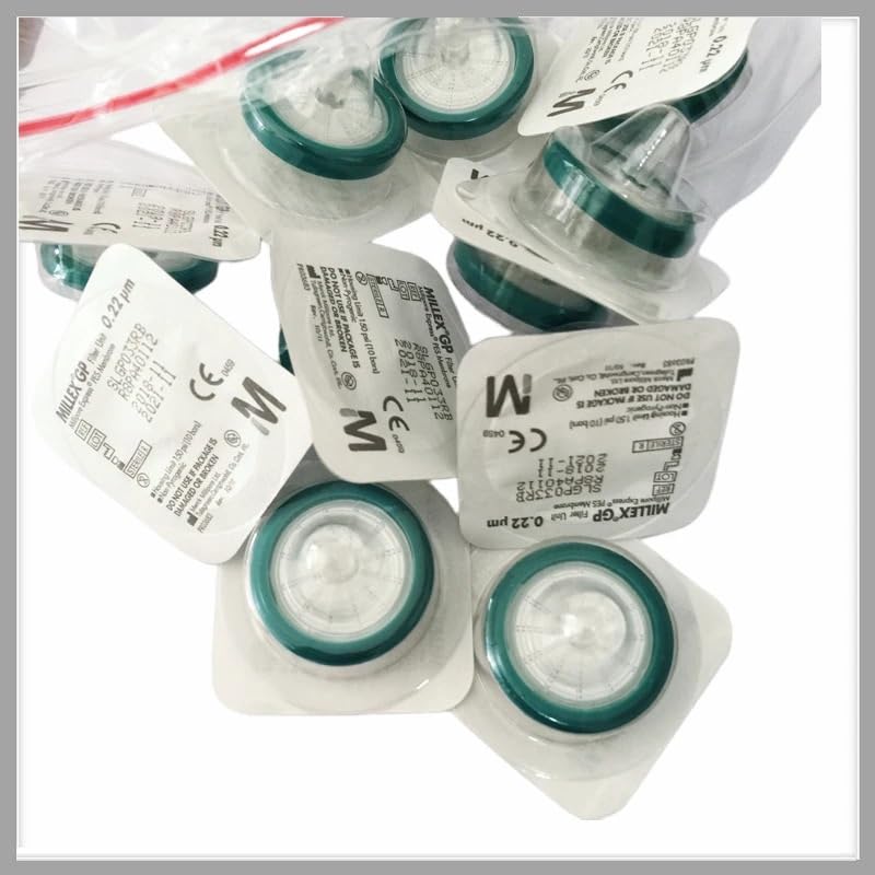 Unidad de filtro de jeringa de laboratorio 33 mm Millipore Membrana de filtro de polietersulfona PES 0,22 um Esterilizado SLGP033RB 50 piezas