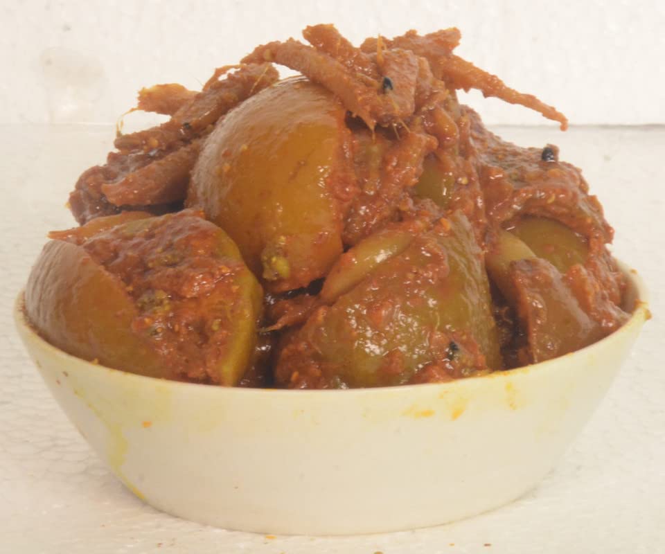 Miniatura 2 de Limón+pepinillo de jengibre Neembu+Adrak Ka Aachar(400G) - Receta de la madre  Pepinillo orgánico del norte de la India  Limón+pepinillo de jengibre