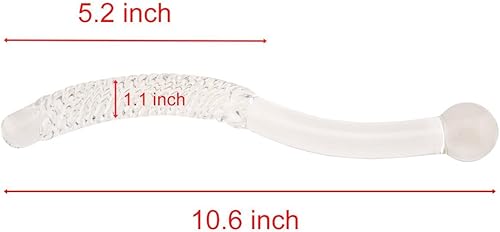 Miniatura 2 de CCHW Masajeador de próstata de vidrio curvado súper largo, palo para el pene, consolador, consolador, varita, juguete sexual para adultos (estilo 01)