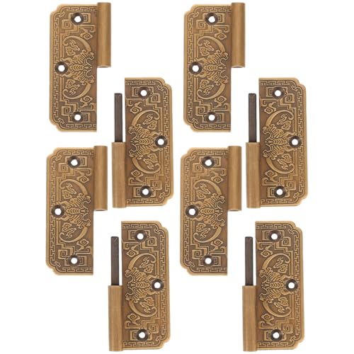 YARDWE 4個 真鍮製の蝶番小さな蝶番 真鍮製折りたたみヒンジ キャビネットドアヒンジ キャビネット用ヒンジ キッチンキャビネットのドアヒ