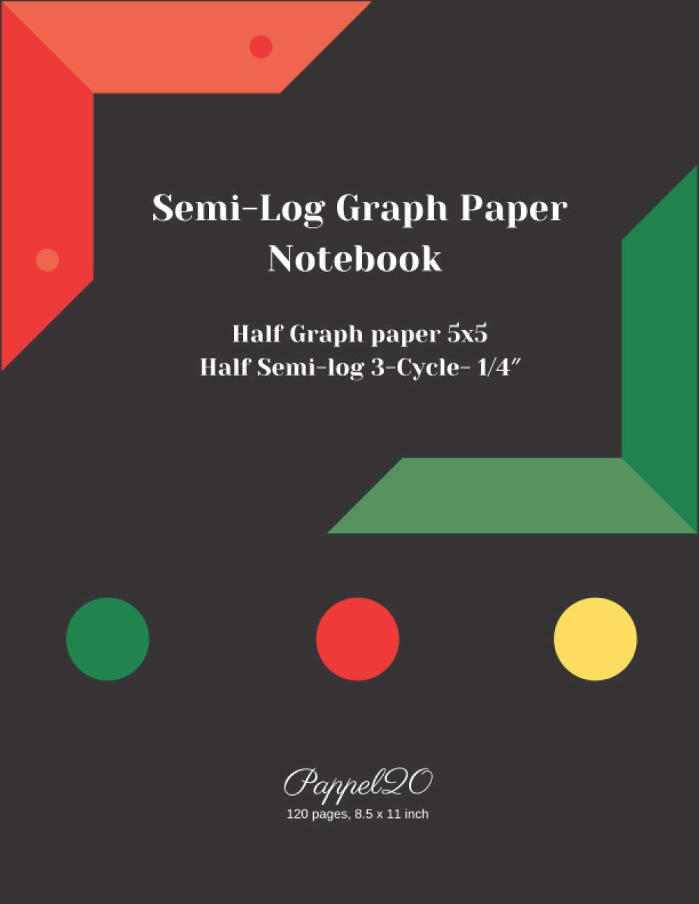 Semi-Log Graph Paper Notebook: 3-Cycle 1/4″ | Half Graph paper 5x5 | Half Semi-log graph paper | 120 pages, 8.5x11 Inches (Semi-logarithmic graph paper)