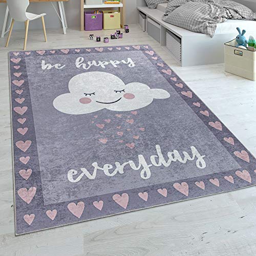 Alfombra Infantil, Tejido Plano para Habitación Infantil, Frase Estam
