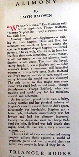 Alimony. B000GQTO0A Book Cover