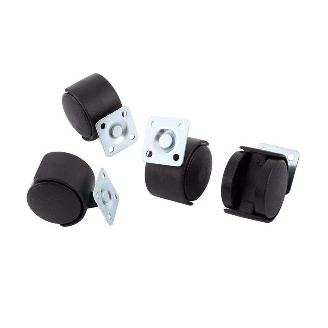 Emuca Lot De 4 Roulettes Slip Avec Plétine De Montage, Diamètre 50mm, Acier Et Plastique, Gris Plastique