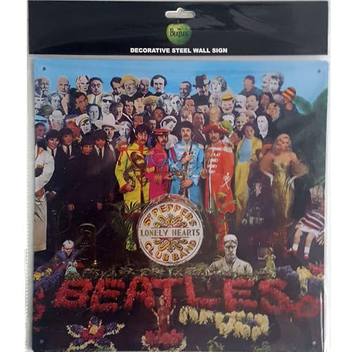 The Beatles Sgt Peppers Lonely Hearts Club Band Steel Sign - Les Beatles, Paul McCartney, John Lennon, RIngo Starr, George Harrison The Beatles Sgt Peppers Lonely Hearts Club Band Steel Sign