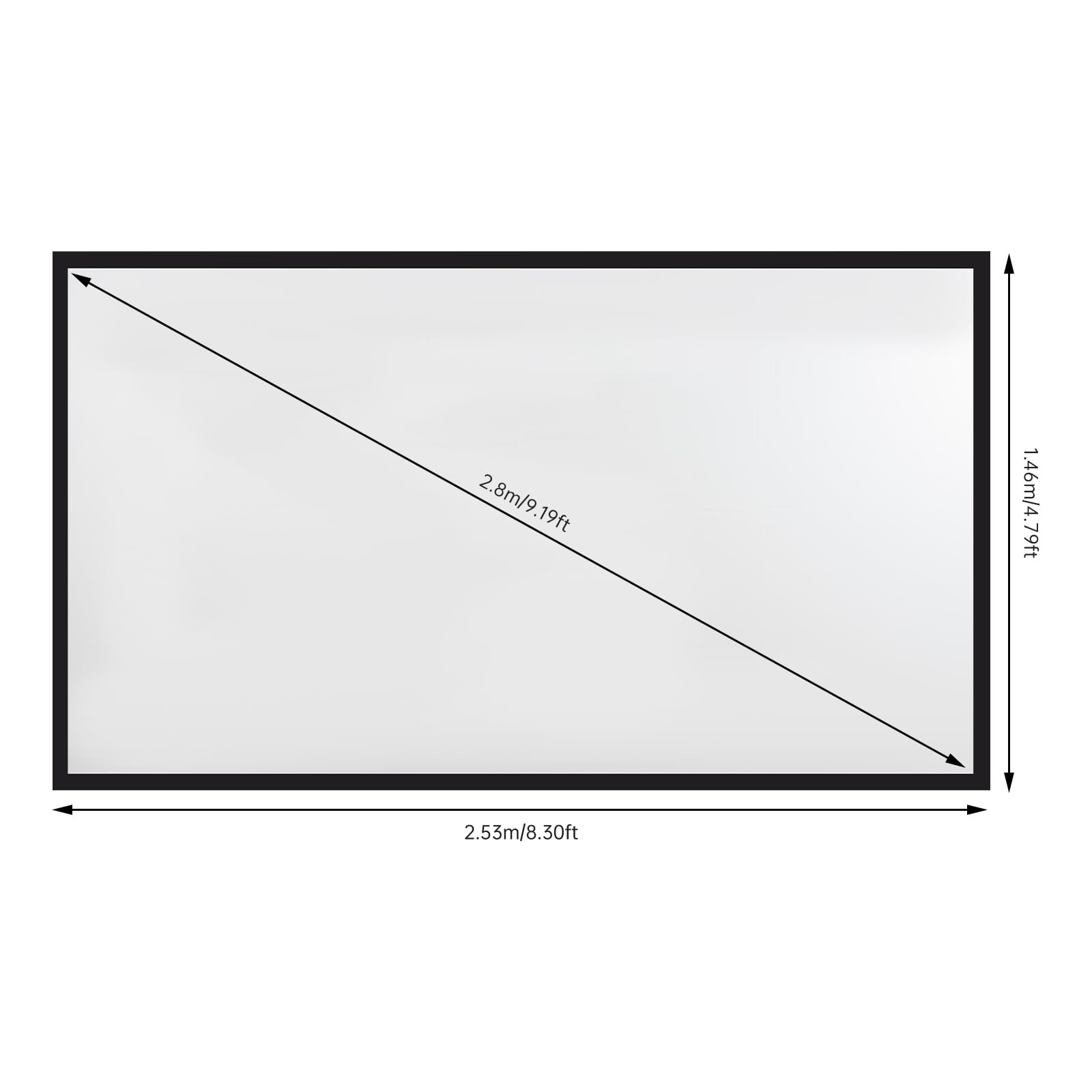 110 Inch Projection Screen, Projector Projector Screen, 16:9 Projector for  Home Cinema, Portable 4K HD Screen, Wall Mounting, 160 Degree Viewing Angle  ...