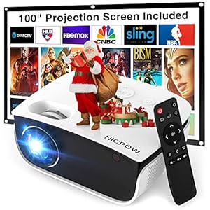 Outdoor Projector, Mini Projector with 100″ Screen, 1080P and 240″ Supported Movie Projector 7500 L Portable Home Video Projector Compatible with Smartphone/TV Stick/PS5/PC/Laptop
