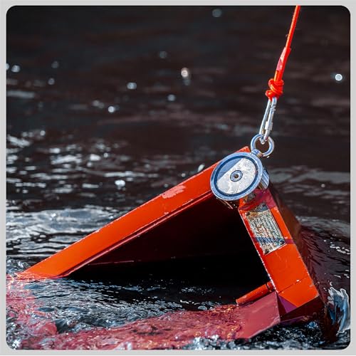 MAGFISHION Magnetfischen Set - 1100 KG (2 x 550kg) - Ø116mm - Neodym Magnet mit Seil (20M) & Handschuhe - Magnet Fischen Angel - Ösenmagnet - Fishing Magnetangel - Magnetangeln Set