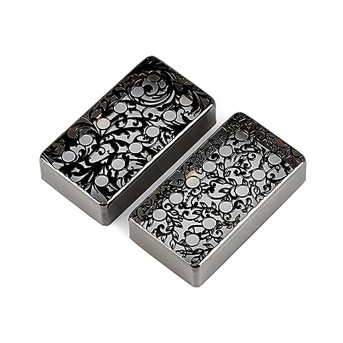 軽量ギターピックアップカバー花柄真鍮ハムバッカーカバーエレキ交換部品エレキギターアクセサリー 2個