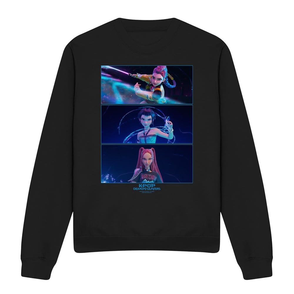 Kpop Demon Hunters Huntrix Fighting Unisex Sweatshirt, Black, XX-Large