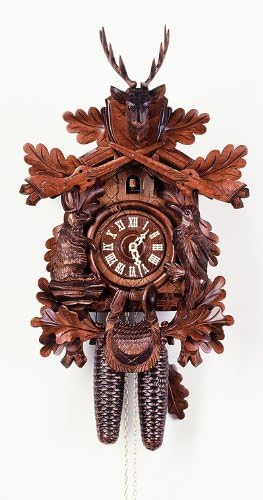 Cuckoo Clock Hunting Clock, Sitting Animals