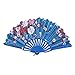 Produktbild XLGX Super Chinesischen Stil Tanz Hochzeit Spitze Seide Falten Hand Blume Fan Hochzeitsgeschenk Party Phantasie (Himmelblau)