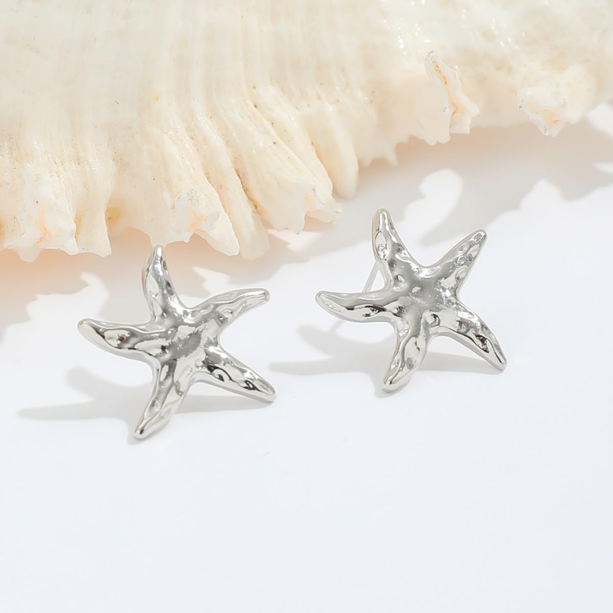 14K Gold Plated Starfish Earrings for Women Trendy, Boho Summer Beach Starfish Earring Gold Statement Hypoallergenic Studs Vacation Outfits Accessories Jewelry - Image 4
