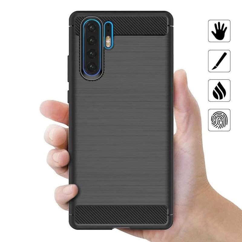 Image of Hybrid Carbon Fiber Back Case for Huawei P30 Pro (Black)