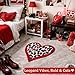 Fttoyoly Y2K Red Cheetah Print Rug, 24 Inch Heart Shaped Soft Plush Small Rug with Non Slip Backing, Downtown Girl Room Decor for Bedroom, Dorm and Vanity