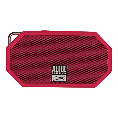 Altec Lansing Portable Bluetooth Speaker IP67 Waterproof Outdoor Speaker with 30-Foot Range and 6-Hour Battery Floating Shockproof Wireless Speaker for Beach, Shower, Home and Car (Red)