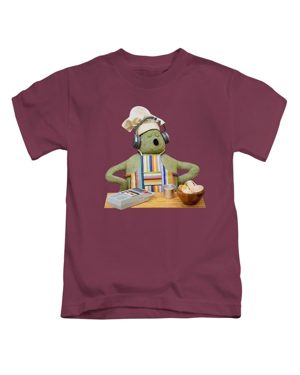 New Spirit Original Unisex Maroon Tiny Chef Headphones Mini Chef Cook Cooking Tee T-Shirt Funny T Shirt Top