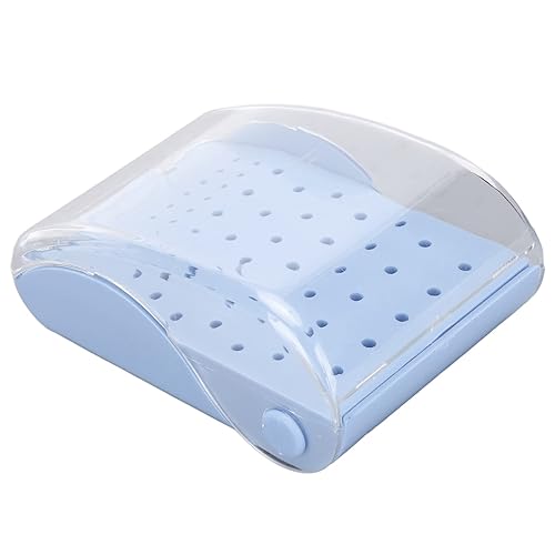 Miniatura 3 de Dental Bur Autoclavable Case Organizer Rectángulo 60 Agujeros Bur Lavado Titular Caja Portátil para Dental (azul)