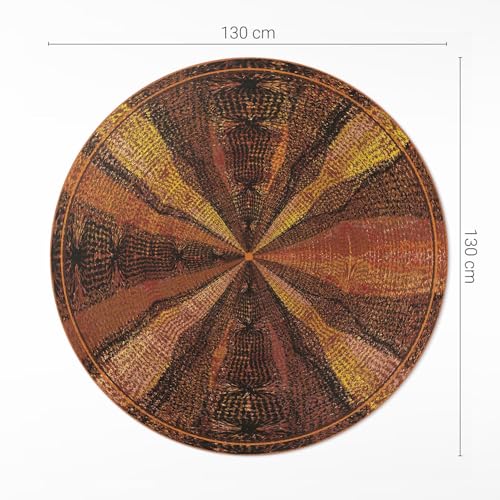 Tapis de sol PVC durable ø130 au design abstraction du tissu