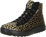  OSCAR Sport Damen High-Cut Sneaker Echtfell Leopard, Größe:40, Farbe:Mehrfarbig