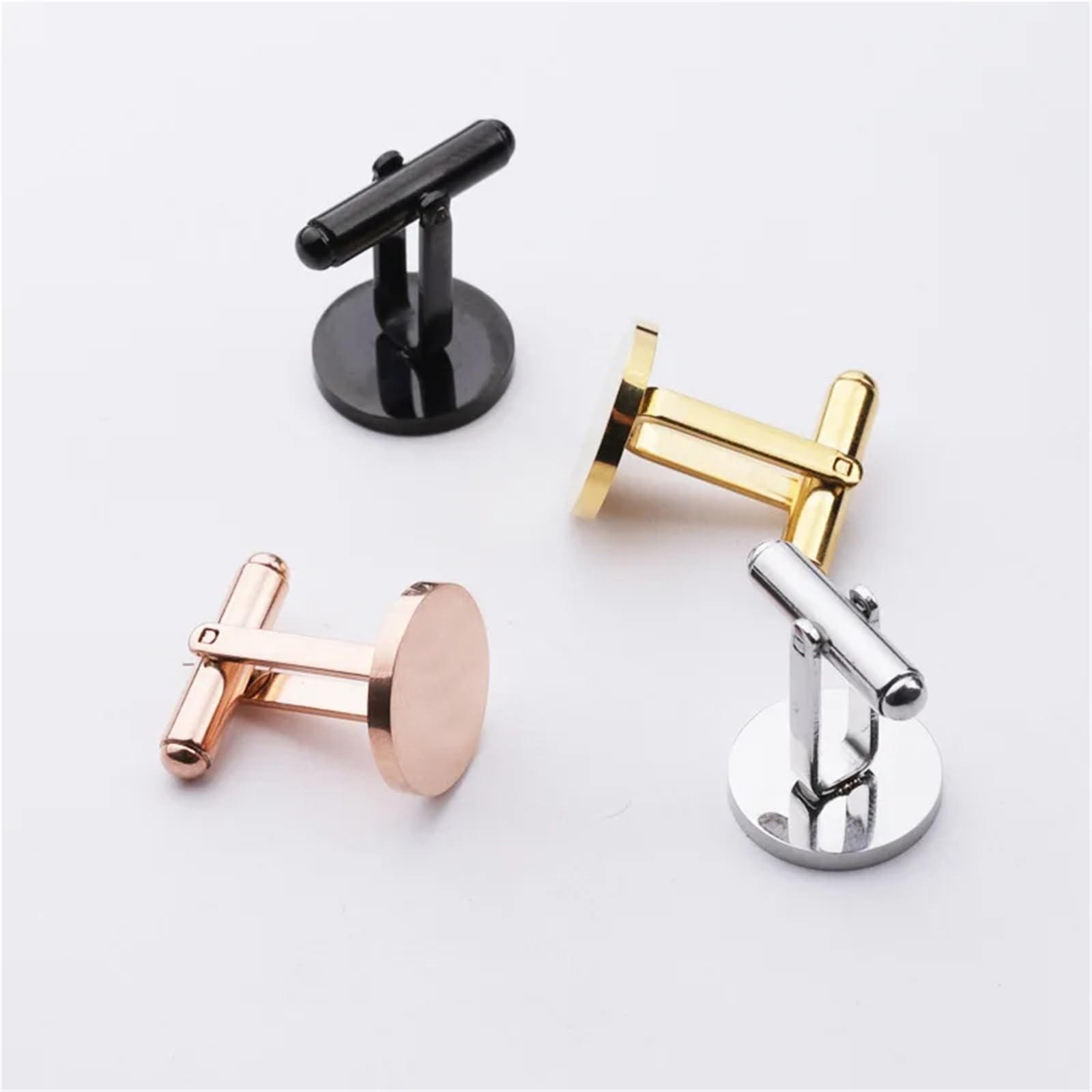 Pisacorbatas 10Pcs 15mm 20mm Round Cufflinks Stainless Steel Mirror Polish Blank For DIY Jewelry Making