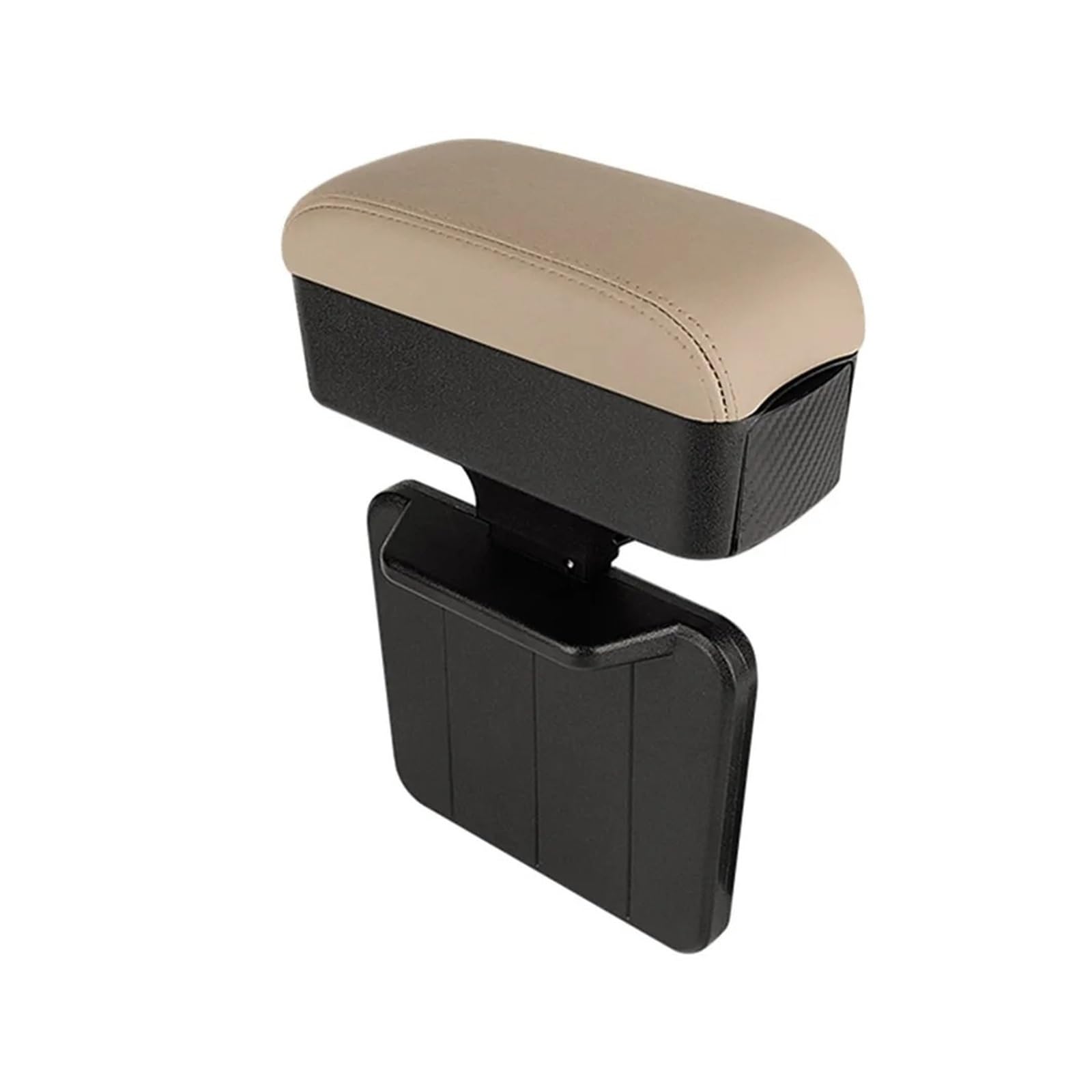 HLJNLVBN Car Interior Sticker Height Adjustable Car Center Console Gap Storage Organizer With Liftable Tray Elbow Support Armrest Pad For SUV Sedan(Beig-beige)