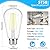 Brightever 4-Pack Vintage LED Edison Bulbs 60W Equivalent, 6W ST58 5000K Daylight White Antique LED Filament Bulbs, E26 Medium Base, Clear Glass Style for Home and Commercial, Non-dimmable
