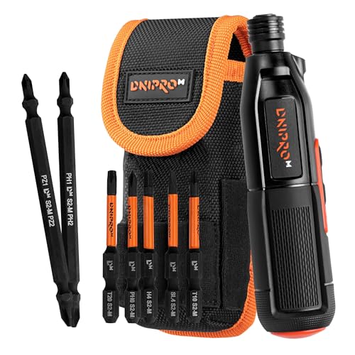 Dnipro-M Destornillador eléctrico de precisión 3.6V Doble Modo Automático y Manual 1,2 Nm / 8 Nm, USB-C, Luz LED, Inalámbrico, HEX 6,35 mm. Puntas incluidas. CSD-36X