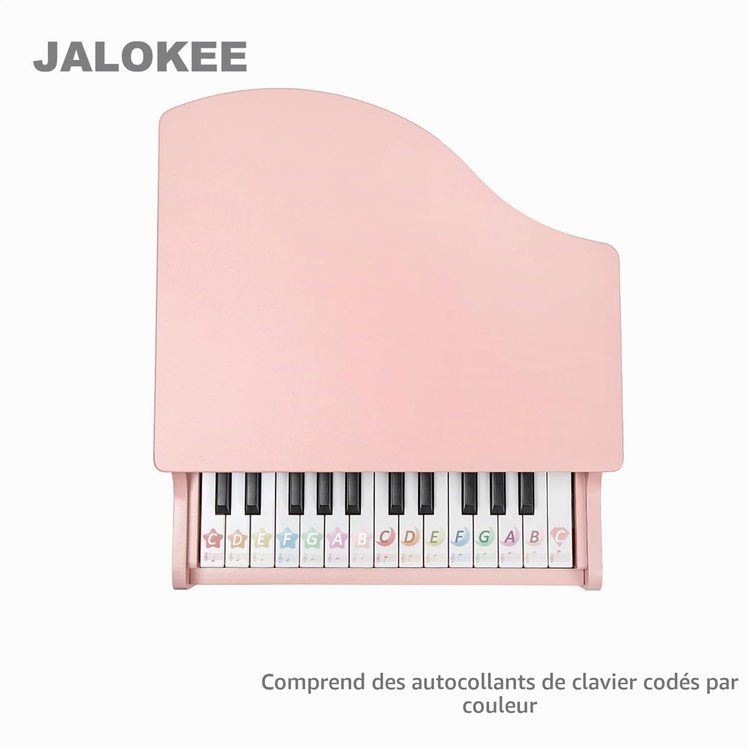 Clavier de Piano pour Enfants, 25 Touches, Piano à Queue Miniature, Instrument éducatif en Bois, Volume réglable, adapté aux Filles et garçons en Bas âge (Rose)