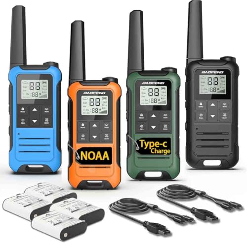 Walkie Talkies Long Range for Adult, 4Pack Rechargeable Baofeng Walkie Talkie F22 FRS Two Way Radio...
