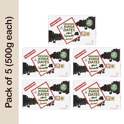 Image of Kimia Dates Original Mazafati Dates - Pack of 5 (500gm Each) | Juicy & Delicious Khajoor, Khajur | Healthy Snacks | Rich in Fibre | Perfect for Snacking (Carton Box)