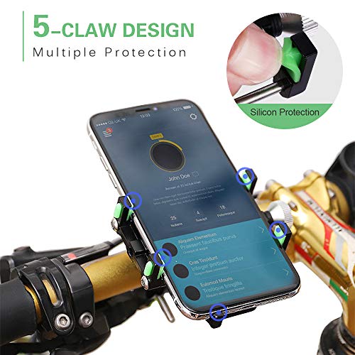 DECDEAL Suporte para telefone de bicicleta em liga de alumínio Suporte ajustável para telefone móvel