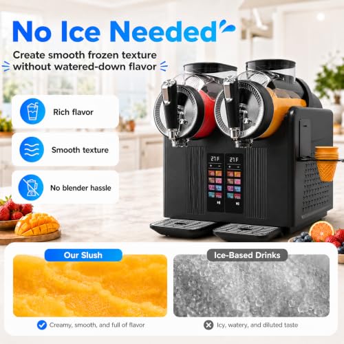 Image of SYINTAO Dual Tank Slushie Machine for home,135oz Soft Serve Ice Cream Maker