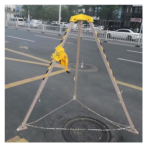 Aluminum Confined Space Tripod Kit, 1200lbs/ 1800lbs/ 2600lbs Winch Tripod Hoist, Safety Tripod with Self-Lock Device for Manhole/Tunneling/Cable Trench (Size : 1200 LBS)