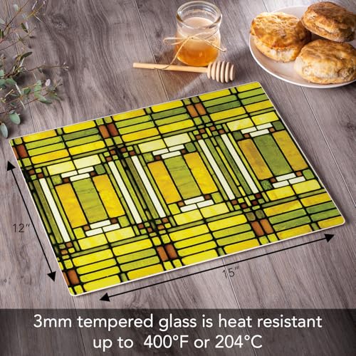 Tabla de cortar rectangular de vidrio templado 15 x 12 pulgadas miniatura 2