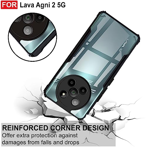 Image of Zapcase Back Case Cover for Lava Agni 2 5G | Compatible for Lava Agni 2 5G Back Case Cover | 360 Degree Protection | Clear Case with Camera Protection | (TPU + PC | Matte Black)