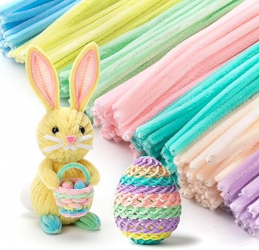 Image of 100Pcs Pipe Cleaners Craft Set | Chenille Stem Fuzzy Sticks DIY Craft Supplies for Art Projects Activities, Decorations, Flower Making, Modeling & Sculpting(Pastel)