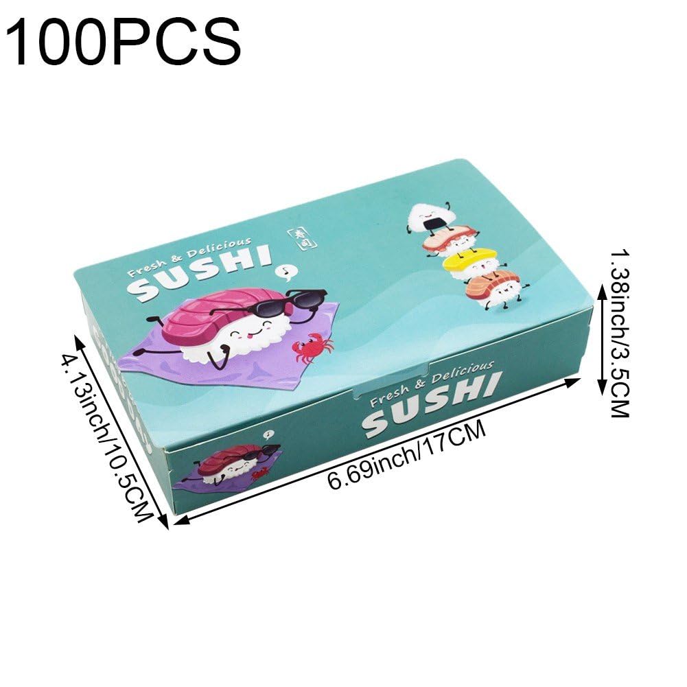Scatole per Alimenti Asporto 100 Pezzi Scatole per Salumi Piccoli Contenitori per Sushi Palline di Riso Contenitori Asporto Fornitura di Imballaggi per Ristorante