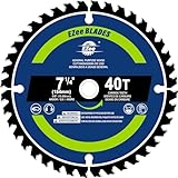 EZee 7-1/4 Inch 40 Teeth with 5/8 Inch Arbor Circular Saw Blades,0.06 Inch Thin Kerf,Tungsten Carbide Tipped(TCT) ATB Teeth Fine Finish for Various Wood Cutting,Framing,Max RPM 7000(1-Pack)