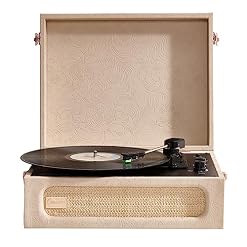 Arkrocket Coryphaeus Vinyl Record Player 3-Speed Bluetooth Input and Output Built-in Speakers with Magnetic Cartridge Auto Off (Flora Engraved) - Les Beatles, Paul McCartney, John Lennon, RIngo Starr, George Harrison
