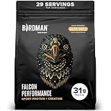 BIRDMAN Falcon Performance Vegan Protein Powder, 31g Protein, 5g Creatine, 5g BCAA, Probiotics, Electrolytes, Pre Workout, Low Carb, Sugar Free & Dairy Free, Plant Based Vanilla Protein, 29 Servings