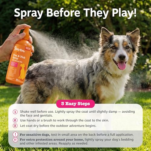 Image of Zesty Paws Flea and Tick Spray for Dogs - Kill Fleas, Ticks & Their Eggs - Veterinarian Formulated - Soothes Itchy & Irritated Dog Skin - Cedarwood Oil, Rosemary Oil & Peppermint Oil