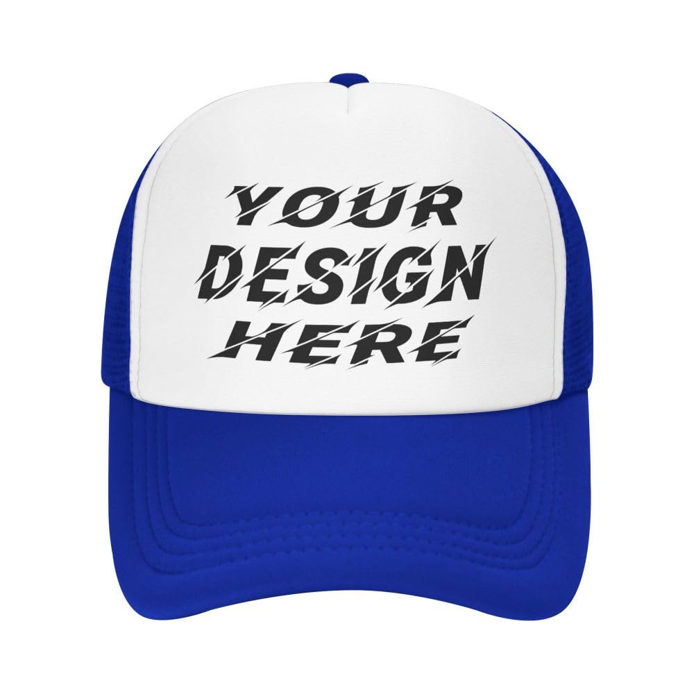 KYZMZC Custom Hats Personalized Hat Add Picture, Text and Logo to Design Your own hat Blue