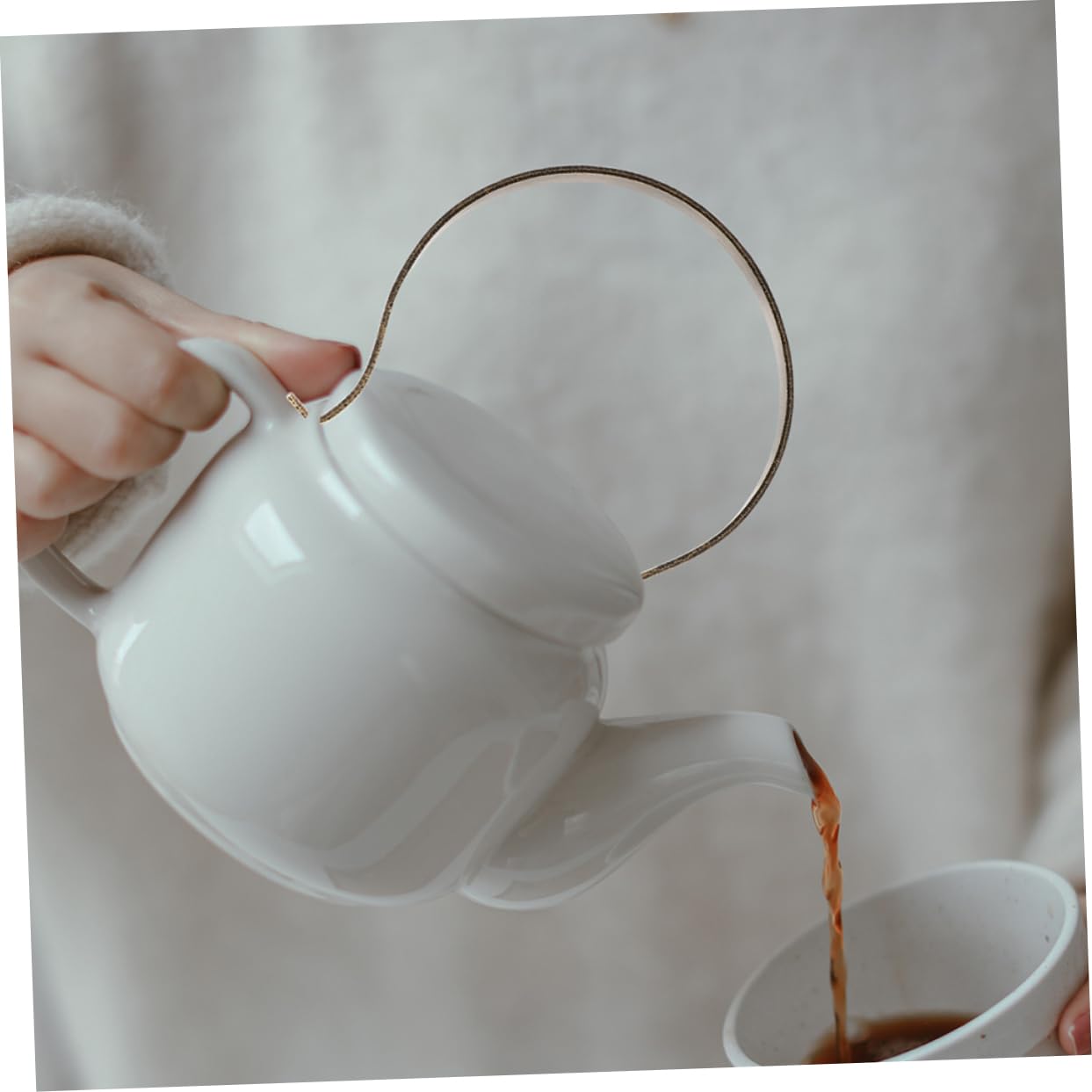 Cabilock 4 Piezas de Accesorios para Asas de Tetera de Cerámica de Acero Inoxidable, Resistentes a Deformación y Diseño Práctico Cocina y Amantes del Té