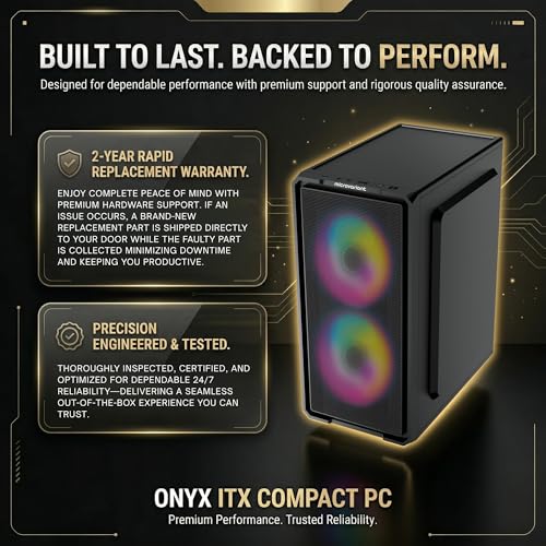 Image of Onyx ITX Compact PC | Core i5-4th Gen | 16GB RAM | 512GB NVMe SSD | 5G WiFi+BT Dongle | HD Graphics | Windows 11 Pro+Office 21 | 2-Year Rapid Replacement Warranty