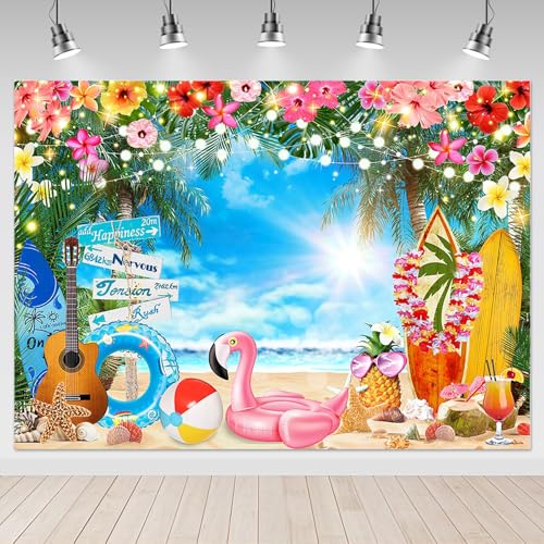 Fondo Fotográfico Verano Luau Playa 8x6ft Mocsicka miniatura 2