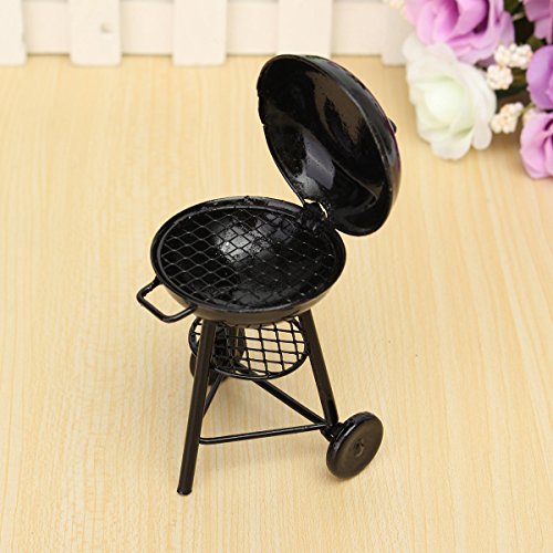 Generic 1/12 Scale Black BBQ Grill Kitchen Dollhouse Miniature Furniture Accessories For Dollhouse